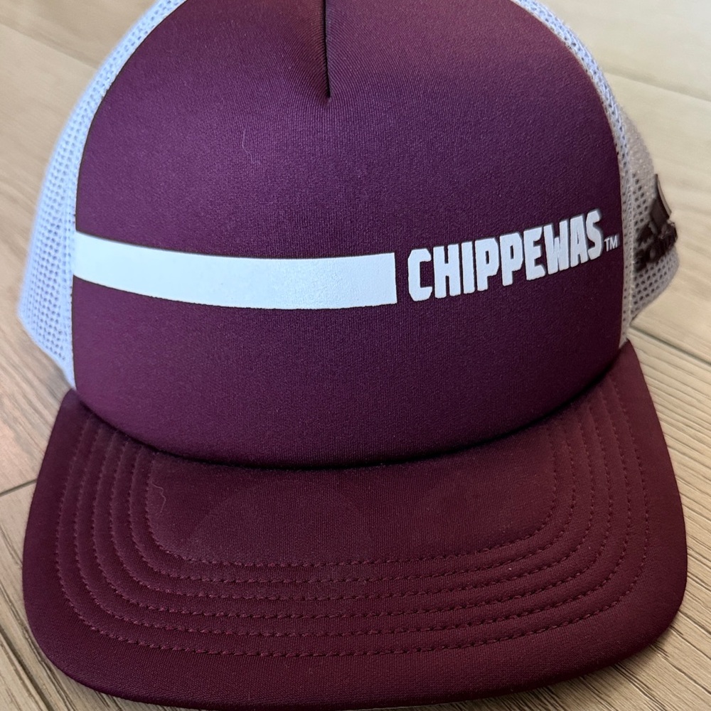 Central Michigan Chippewa Adidas Burgundy and White Trucker Hat